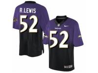 Men's Nike Baltimore Ravens #52 Ray Lewis Limited Purple Black Fadeaway NFL Jersey