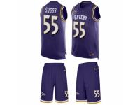 Men's Nike Baltimore Ravens #55 Terrell Suggs Purple Tank Top Suit NFL Jersey