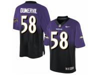 Men's Nike Baltimore Ravens #58 Elvis Dumervil Limited Purple Black Fadeaway NFL Jersey
