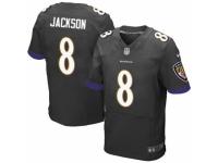 Men's Nike Baltimore Ravens #8 Lamar Jackson Elite Black Alternate NFL Jersey