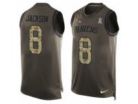 Men's Nike Baltimore Ravens #8 Lamar Jackson Green Salute to Service Tank Top NFL