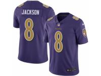 Men's Nike Baltimore Ravens #8 Lamar Jackson Limited Purple Rush Vapor Untouchable NFL Jersey