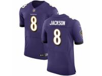 Men's Nike Baltimore Ravens #8 Lamar Jackson Purple Elite Player NFL Jersey