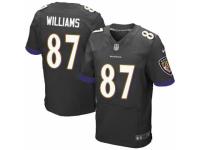 Men's Nike Baltimore Ravens #87 Maxx Williams Elite Black Alternate NFL Jersey