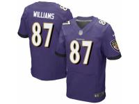 Men's Nike Baltimore Ravens #87 Maxx Williams Elite Purple Team Color NFL Jersey