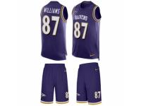 Men's Nike Baltimore Ravens #87 Maxx Williams Purple Tank Top Suit NFL Jersey