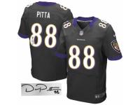 Men's Nike Baltimore Ravens #88 Dennis Pitta Black Alternate Elite Autographed NFL Jersey