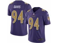 Men's Nike Baltimore Ravens #94 Carl Davis Limited Purple Rush NFL Jersey