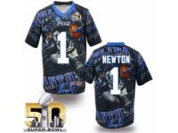 Men's Nike Carolina Panthers #1 Cam Newton Elite Black Fanatical Version Super Bowl L NFL Jersey