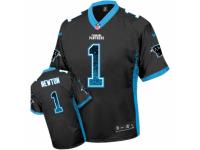 Men's Nike Carolina Panthers #1 Cam Newton Limited Black Drift Fashion NFL Jersey