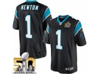 Men's Nike Carolina Panthers #1 Cam Newton Limited Black Team Color Super Bowl L NFL Jersey