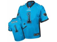 Men's Nike Carolina Panthers #1 Cam Newton Limited Blue Drift Fashion NFL Jersey