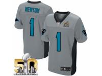 Men's Nike Carolina Panthers #1 Cam Newton Limited Grey Shadow Super Bowl L NFL Jersey