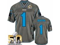 Men's Nike Carolina Panthers #1 Cam Newton Limited Grey Vapor Super Bowl L NFL Jersey