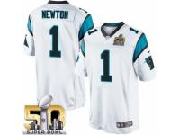 Men's Nike Carolina Panthers #1 Cam Newton Limited White Super Bowl L NFL Jersey