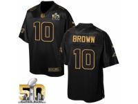 Men's Nike Carolina Panthers #10 Corey Brown Elite Black Pro Line Gold Collection Super Bowl 50 Bound NFL Jersey
