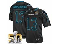 Men's Nike Carolina Panthers #13 Kelvin Benjamin Elite Lights Out Black Super Bowl L NFL Jersey