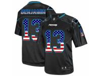 Men's Nike Carolina Panthers #13 Kelvin Benjamin Limited Black USA Flag Fashion NFL Jersey