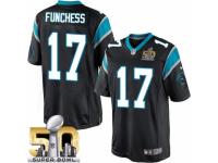 Men's Nike Carolina Panthers #17 Devin Funchess Limited Black Team Color Super Bowl L NFL Jersey