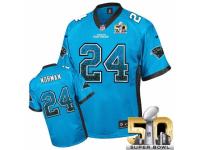 Men's Nike Carolina Panthers #24 Josh Norman Limited Blue Drift Fashion Super Bowl L NFL Jersey