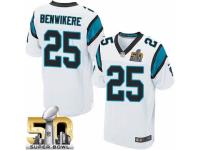 Men's Nike Carolina Panthers #25 Bene Benwikere Elite White Super Bowl L NFL Jersey