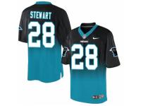 Men's Nike Carolina Panthers #28 Jonathan Stewart Elite Black Blue Fadeaway NFL Jersey