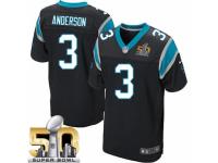 Men's Nike Carolina Panthers #3 Derek Anderson Elite Black Team Color Super Bowl L NFL Jersey