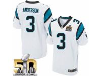 Men's Nike Carolina Panthers #3 Derek Anderson Elite White Super Bowl L NFL Jersey