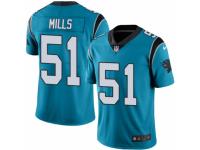 Men's Nike Carolina Panthers #51 Sam Mills Limited Blue Rush NFL Jersey