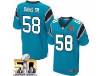 Men's Nike Carolina Panthers #58 Thomas Davis Elite Blue Alternate Super Bowl L NFL Jersey