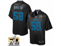 Men's Nike Carolina Panthers #58 Thomas Davis Game Black Pro Line Reverse Fashion Super Bowl 50 Bound NFL Jersey