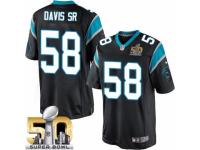 Men's Nike Carolina Panthers #58 Thomas Davis Limited Black Team Color Super Bowl L NFL Jersey