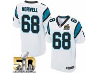 Men's Nike Carolina Panthers #68 Andrew Norwell Elite White Super Bowl L NFL Jersey