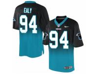 Men's Nike Carolina Panthers #94 Kony Ealy Elite Black Blue Fadeaway NFL Jersey