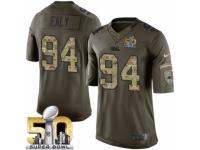 Men's Nike Carolina Panthers #94 Kony Ealy Limited Green Salute to Service Super Bowl L NFL Jersey