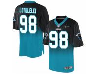 Men's Nike Carolina Panthers #98 Star Lotulelei Elite Black Blue Fadeaway NFL Jersey