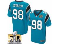Men's Nike Carolina Panthers #98 Star Lotulelei Elite Blue Alternate Super Bowl L NFL Jersey