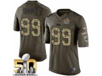 Men's Nike Carolina Panthers #99 Kawann Short Limited Green Salute to Service Super Bowl L NFL Jersey