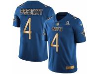 Men's Nike Dallas Cowboys #4 Dak Prescott Limited Blue Gold 2017 Pro Bowl NFL Jersey