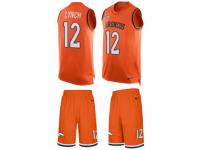 Men's Nike Denver Broncos #12 Paxton Lynch Orange Tank Top Suit NFL Jersey