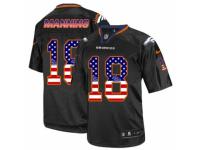 Men's Nike Denver Broncos #18 Peyton Manning Elite Black USA Flag Fashion NFL Jersey