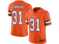 Men's Nike Denver Broncos #31 Justin Simmons Limited Orange Rush NFL Jersey