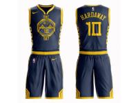 Men's Nike Golden State Warriors #10 Tim Hardaway Authentic Navy Blue NBA Suit Jersey - City Edition