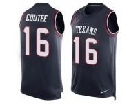 Men's Nike Houston Texans #16 Keke Coutee Navy Blue Player Name & Number Tank Top NFL Jersey