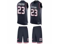 Men's Nike Houston Texans #23 Arian Foster Navy Blue Tank Top Suit NFL Jersey