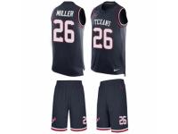 Men's Nike Houston Texans #26 Lamar Miller Navy Blue Tank Top Suit NFL Jersey