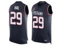 Men's Nike Houston Texans #29 Andre Hal Navy Blue Player Name & Number Tank Top NFL Jersey