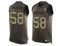 Men's Nike Houston Texans #58 Lamarr Houston Green Salute to Service Tank Top NFL Jersey