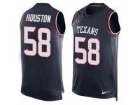 Men's Nike Houston Texans #58 Lamarr Houston Navy Blue Player Name & Number Tank Top NFL Jersey