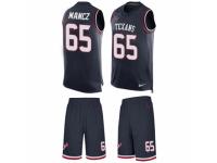 Men's Nike Houston Texans #65 Greg Mancz Navy Blue Tank Top Suit NFL Jersey